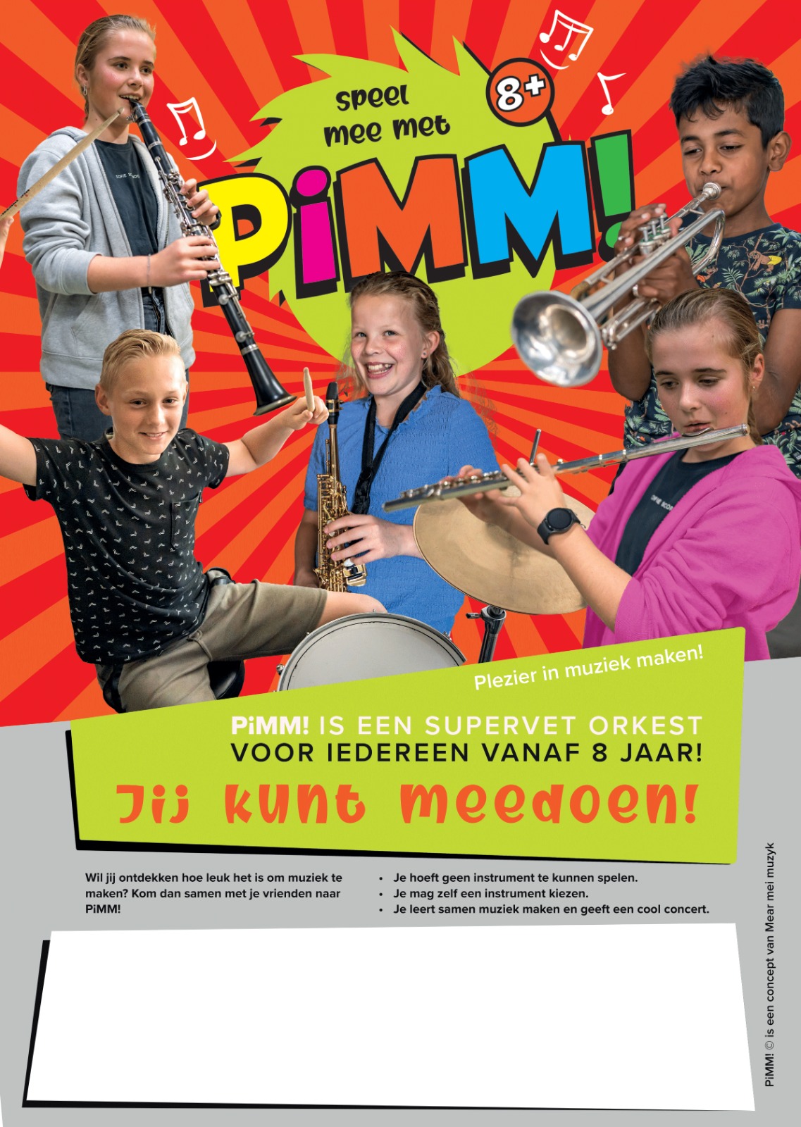 Speel mee met PiMM! 8+ – flyer